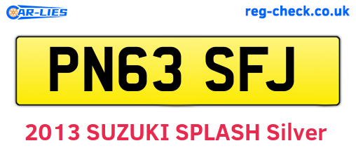 PN63SFJ are the vehicle registration plates.