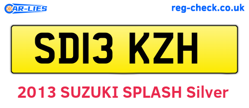SD13KZH are the vehicle registration plates.