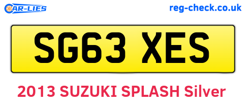 SG63XES are the vehicle registration plates.