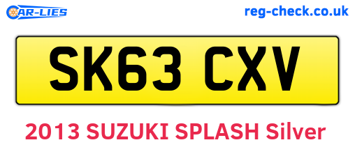 SK63CXV are the vehicle registration plates.