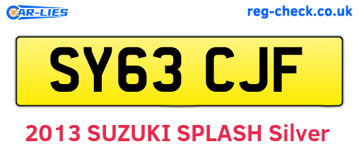 SY63CJF are the vehicle registration plates.