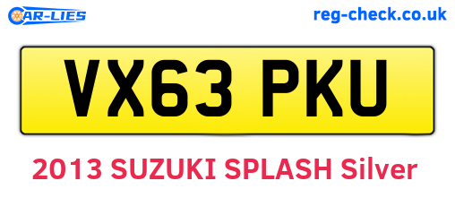 VX63PKU are the vehicle registration plates.