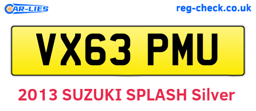 VX63PMU are the vehicle registration plates.