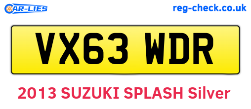 VX63WDR are the vehicle registration plates.