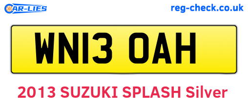 WN13OAH are the vehicle registration plates.