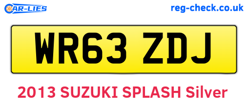 WR63ZDJ are the vehicle registration plates.