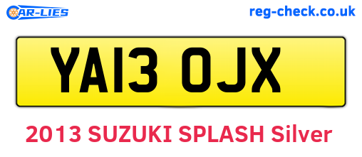 YA13OJX are the vehicle registration plates.