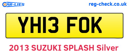 YH13FOK are the vehicle registration plates.