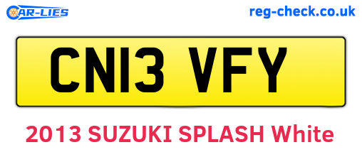 CN13VFY are the vehicle registration plates.