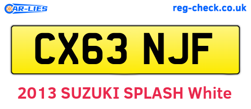 CX63NJF are the vehicle registration plates.