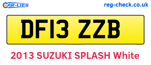 DF13ZZB are the vehicle registration plates.
