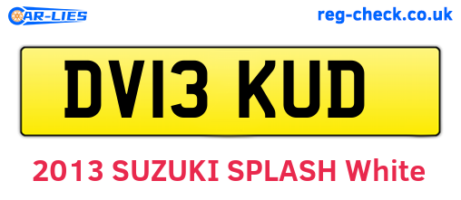 DV13KUD are the vehicle registration plates.