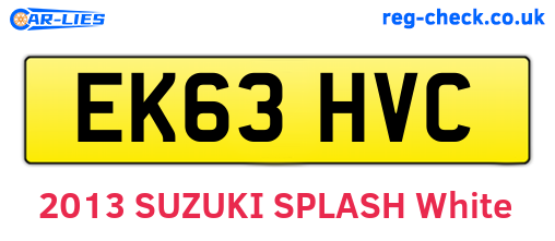 EK63HVC are the vehicle registration plates.