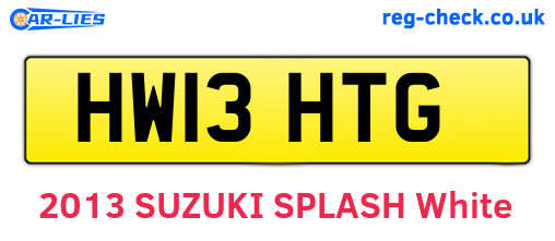 HW13HTG are the vehicle registration plates.