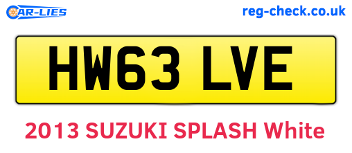 HW63LVE are the vehicle registration plates.