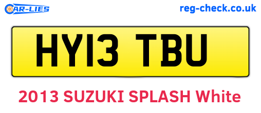 HY13TBU are the vehicle registration plates.