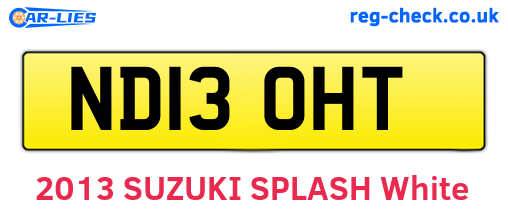 ND13OHT are the vehicle registration plates.