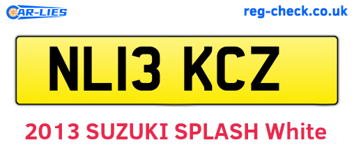 NL13KCZ are the vehicle registration plates.