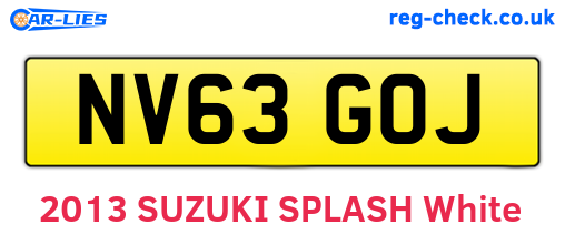 NV63GOJ are the vehicle registration plates.
