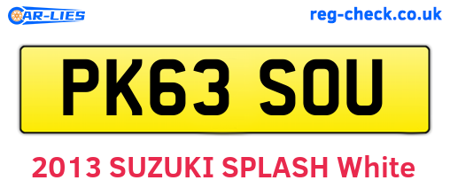 PK63SOU are the vehicle registration plates.