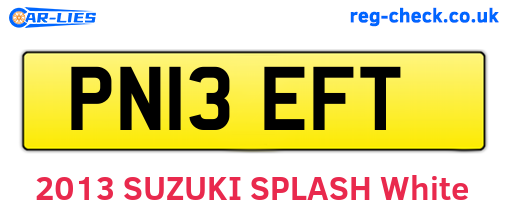 PN13EFT are the vehicle registration plates.