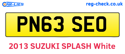 PN63SEO are the vehicle registration plates.