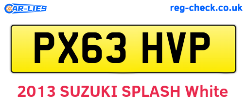 PX63HVP are the vehicle registration plates.
