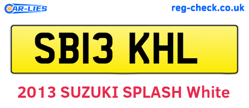 SB13KHL are the vehicle registration plates.