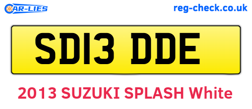 SD13DDE are the vehicle registration plates.