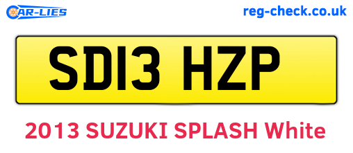SD13HZP are the vehicle registration plates.