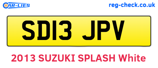 SD13JPV are the vehicle registration plates.