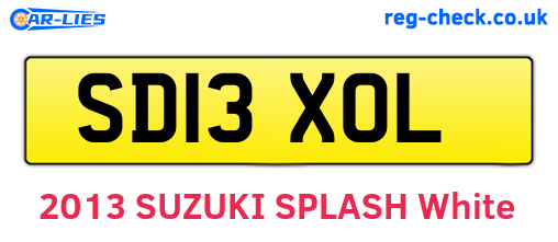 SD13XOL are the vehicle registration plates.