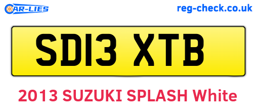 SD13XTB are the vehicle registration plates.