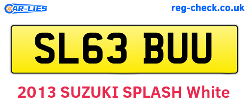 SL63BUU are the vehicle registration plates.