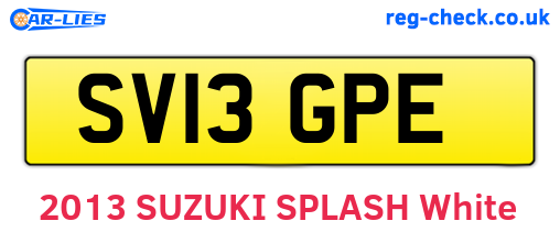 SV13GPE are the vehicle registration plates.