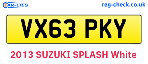 VX63PKY are the vehicle registration plates.