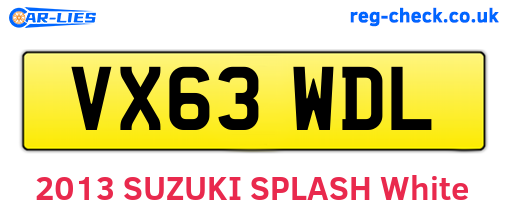 VX63WDL are the vehicle registration plates.