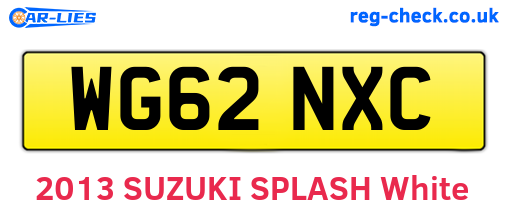 WG62NXC are the vehicle registration plates.