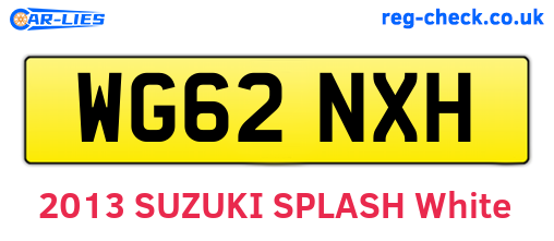 WG62NXH are the vehicle registration plates.