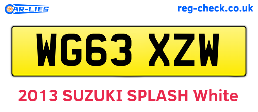 WG63XZW are the vehicle registration plates.