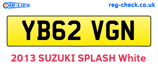 YB62VGN are the vehicle registration plates.