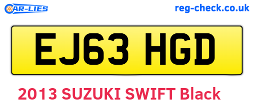 EJ63HGD are the vehicle registration plates.