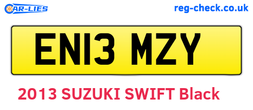 EN13MZY are the vehicle registration plates.