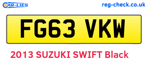 FG63VKW are the vehicle registration plates.