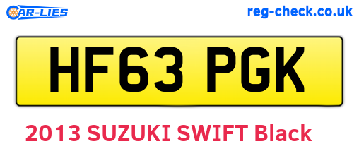 HF63PGK are the vehicle registration plates.