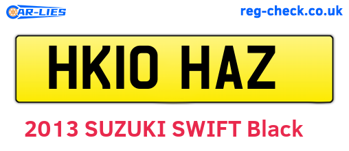 HK10HAZ are the vehicle registration plates.