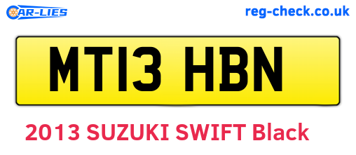 MT13HBN are the vehicle registration plates.
