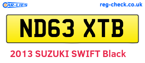 ND63XTB are the vehicle registration plates.