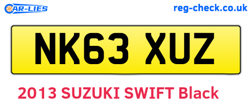 NK63XUZ are the vehicle registration plates.