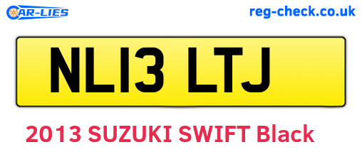 NL13LTJ are the vehicle registration plates.